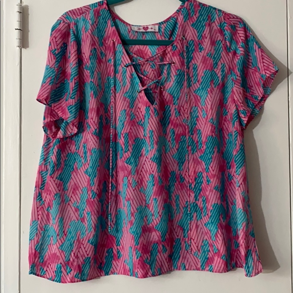 Buddylove Pink & Blue Blouse